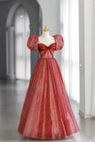 Red A Line Tulle Sweetheart Neck Long Prom Dress Formal Evening Dress OK1388