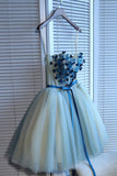 Sweetheart Strapless Lace Appliques Short Teens Homecoming Dresses OKD28
