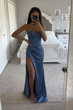 Simple Blue Memraid Seetheart Long Prom Dress Formal Evening Dress OK1635