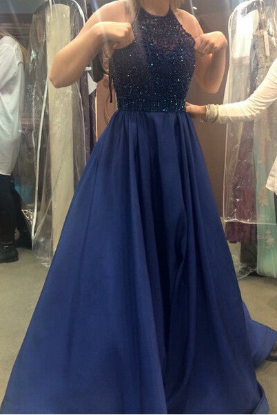 Royal Blue Beading Princess Ball Gown Prom Dresses,new Sexy Party Dress For Teens OK104