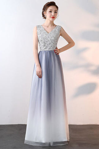Ombre Beaded Prom Dress