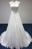 Elegant Wedding Dresses,A-Line Wedding Dress,Long Wedding Gown,Lace Bridal Dress,White Wedding Dress