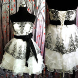 Black Lace Short Pretty Cute Homecoming Prom Dress K327