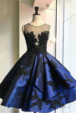 Gorgeous Sparkly A-line Royal Blue Backless Homecoming Dress K412
