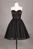 Simple Black Tulle Homecoming Dresses Short Prom Dresses Cocktail Dress K423