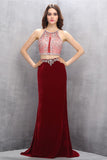 Gorgeous Long Beaded 2 Pieces Beading Mermaid Evening Gowns Prom Dress K622