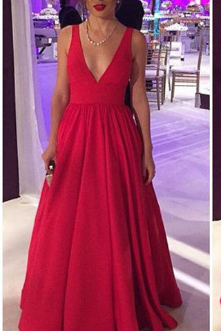 new Long Satin Red Prom Gowns,Sexy Backless Evening Party Dress OK123
