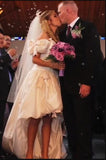 Princess High-low A Line Off the Shoulder Wedding Dress Bridal Gown OK1426