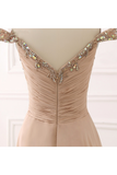 Chiffon Sweetheart Off Shoulder Beaded Pleated Long Prom Dress New OK626