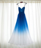 Royal Blue White Ombre Long Bridesmaid Dress,A-line Sweetheart Chiffon Prom Dress OK241