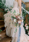 Princess A-line Tiered Tulle Wedding Dress for Women Bridal Dress OK1292