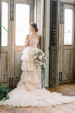 Romantic A-line Tiered Tulle Wedding Dress for Women Bridal Dress OK1292