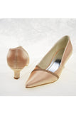 Charming Pointed Toe Low Heel Satin High-Quality Party Shoes S129
