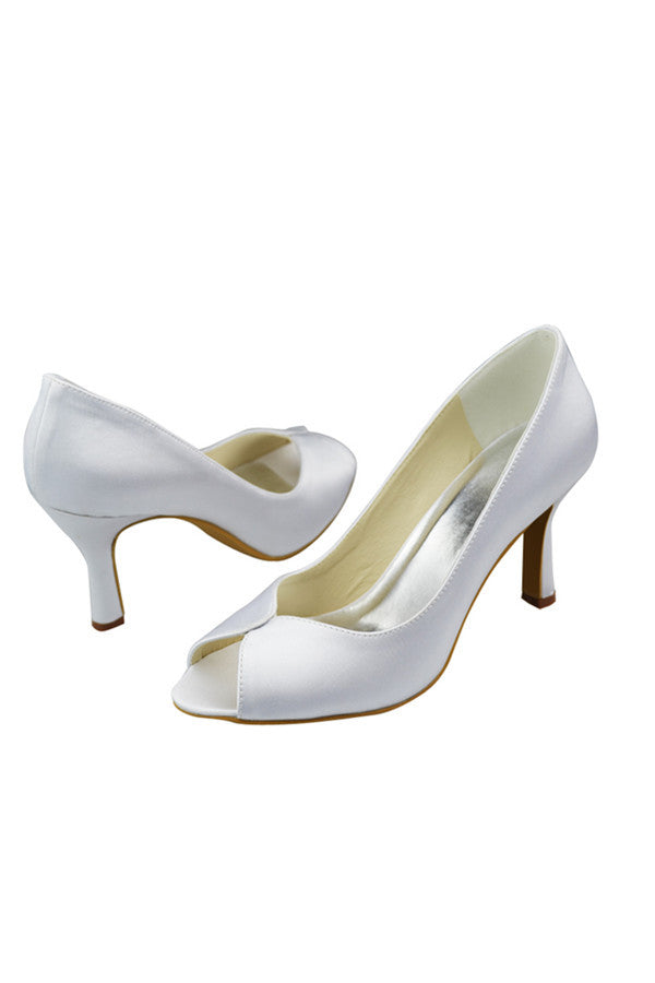 Simple Handmade Comfy White Cheap Bridal Shoes S78