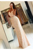 Long Prom Dress,Spaghetii Straps Prom Dresses,Sheath Prom Dress,Sequin Prom Dresses,Criss Cross Prom Gown,Long Prom Dresses