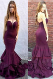 Long Sweetheart Strapless Mermaid Teens Prom Dress, Evening Dresses for Women OKH16