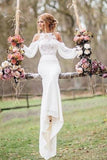 Unique Wedding Dresses,Mermaid Wedding Dress,Lace Wedding Gown,Long Sleeves Wedding Dresses,Long Wedding Dress