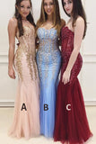 Long Cheap Sweetheart Prom Dresses,See Through Mermaid Sexy Evening Party Dresses OK844