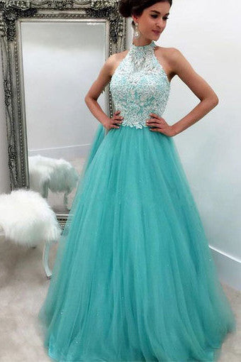Prom Dresses ,prom gown, blue prom dress,tulle prom dress,lace prom dresses, long prom dress for teens, blue evening dress
