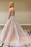 A-line Cap Sleeves Lace Appliques Beaded Prom Dress School Party Gown OKU34