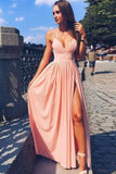 Cheap Prom Dresses,Spaghetti Strap Prom Dresses,Chiffon Prom Dresses,Pink Evening Dresses,A  Line Prom Dresses,Simple Prom Dresses,Long Prom Dresses